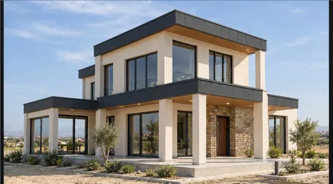 Ağır Çelik Ev — Proje 3 cephe görünümü